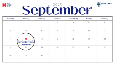 AUTOR: Vorlage Canva/HS OG | TITLE: MBA PGM Bewerbungsschluss: 15.September 2025 | DESCRIPTION: -
